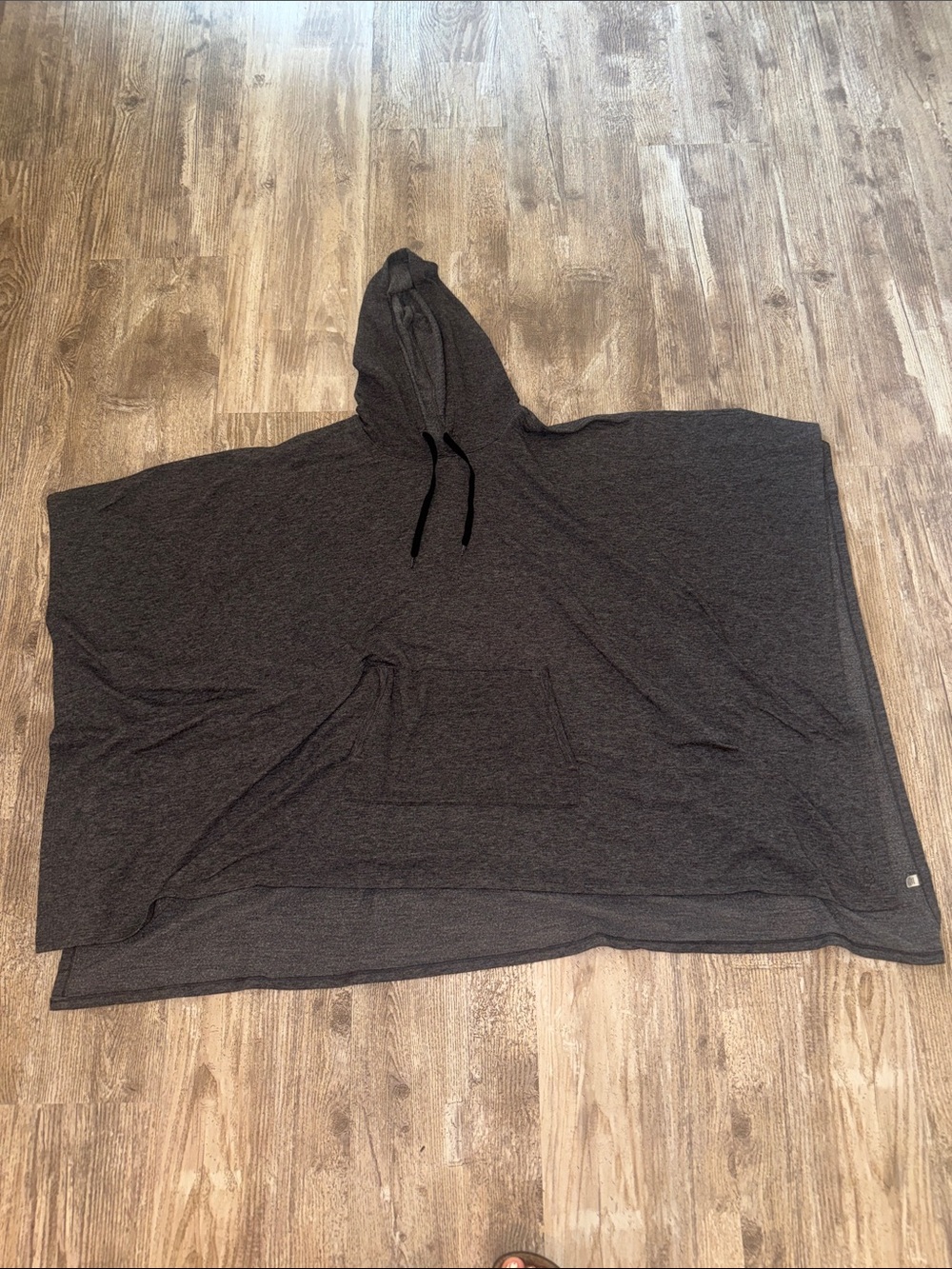 Cuddl Duds Charcoal Hooded Poncho with Kangaroo Pocket